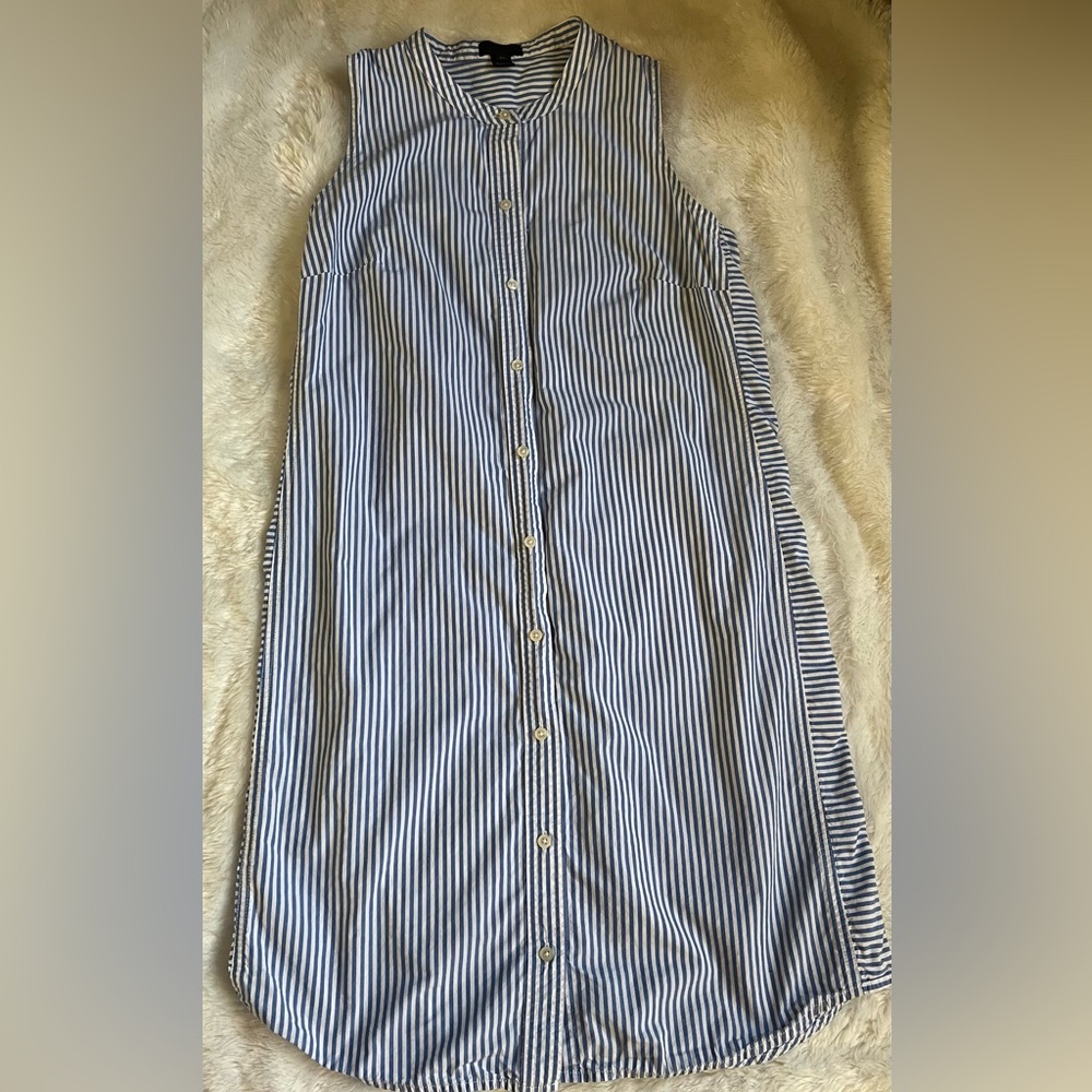 ❤️Jcrew blue and white striped mini shirt dress in xs